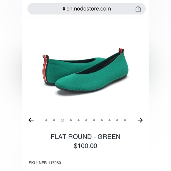 NODO Green Knit Flats - Picture 2 of 7